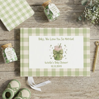 Libro De Visitas We Love You So Matcha Sage Matcha Bow