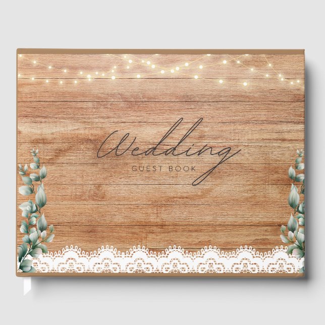 Libro De Visitas Wedding Guest book Rustic Theme (Anverso)