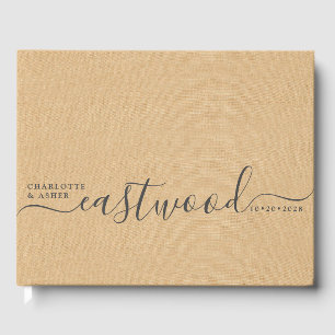 Libro De Visitas Wedding Monogram Peach Cream Wedding