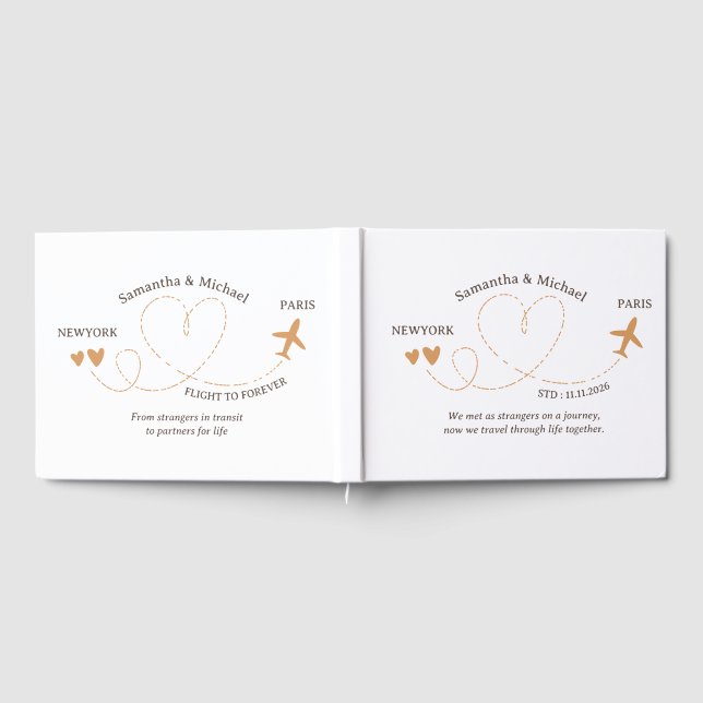 Libro De Visitas Wedding Travel Flight Airplane trekking (Lleno)
