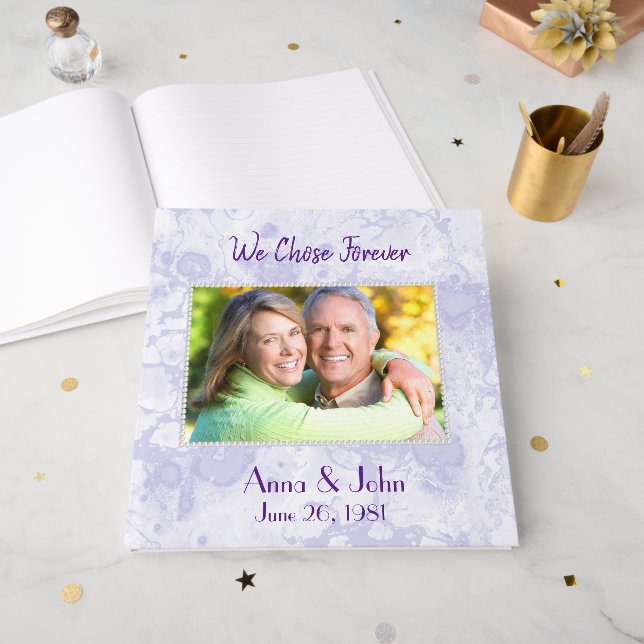 Libro De Visitas Wedding Vow Renewal With Pearl Frame (Anverso Abierto)