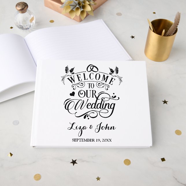 Libro De Visitas Welcome To Our Wedding (Anverso Abierto)