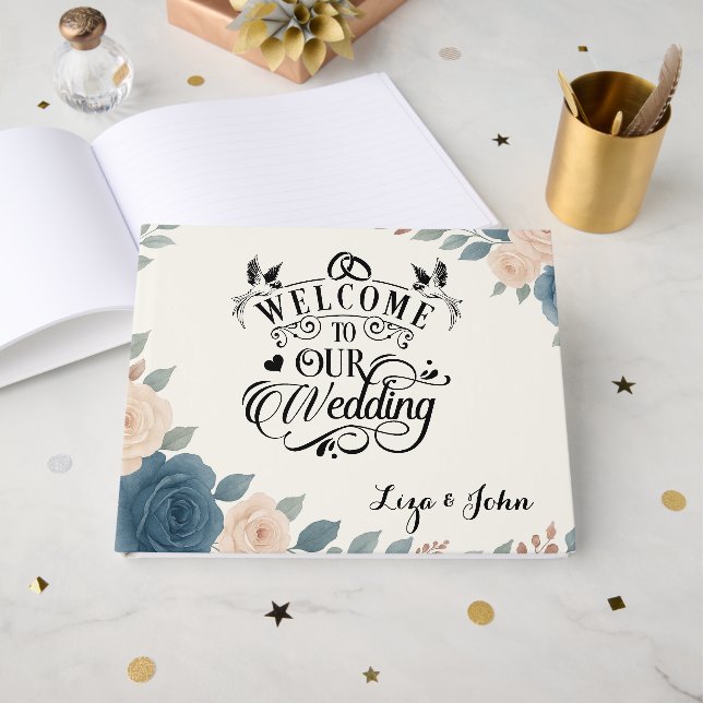 Libro De Visitas Welcome To Our Wedding (Anverso Abierto)