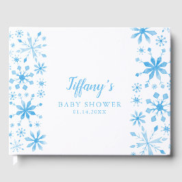 Libro De Visitas Whimsical Blue Winter Wonderland Baby Shower