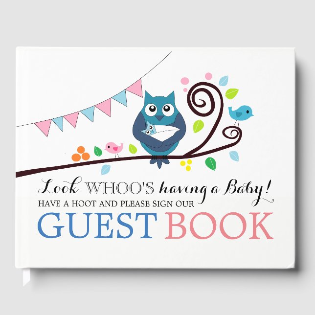 Libro De Visitas Whimsical Owl Baby Shower (Anverso)