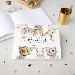 Libro De Visitas Whimsical Pajama Animals: Soft Pastel Party Accent