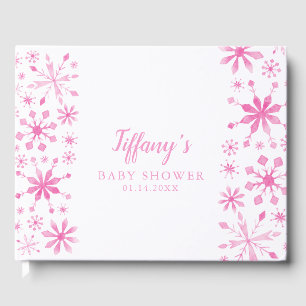 Libro De Visitas Whimsical Pink Winter Wonderland Baby Shower