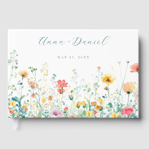 Libro De Visitas Whimsical Spring Wildflower Boda