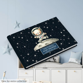 Libro De Visitas Whimsical Teddy Bear Astronauta Boy Baby Shower