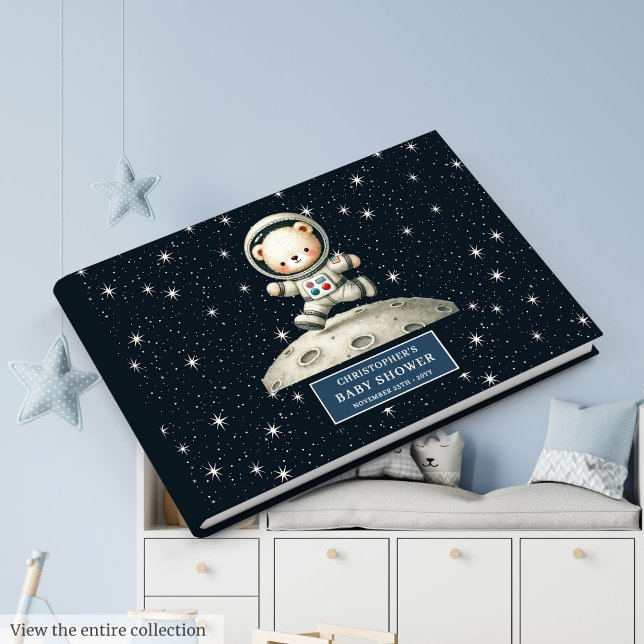 Libro De Visitas Whimsical Teddy Bear Astronauta Boy Baby Shower (Whimsical Teddy Bear Astronaut Boy Baby Shower Guest Book )