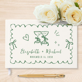 Libro De Visitas Whimsical Wavy Frame Hand Drawn Wedding