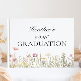 Libro De Visitas Wildflower Graduation Guestbook with Photo