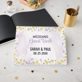 Libro De Visitas Wildflower Lavender And Yellow Floral Wedding