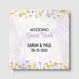 Libro De Visitas Wildflower Lavender And Yellow Floral Wedding