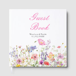 Libro De Visitas Wildflower Spring Floral Wedding Guest Book
