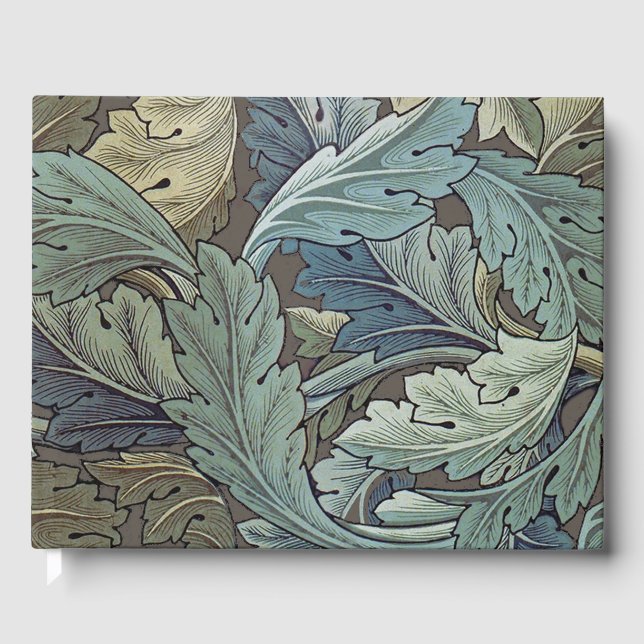 Libro De Visitas William Morris Acanthus Sage Flor Floral Botánica (Anverso)