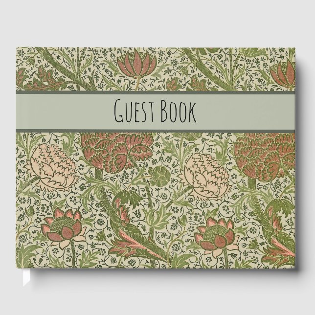 Libro De Visitas William Morris Cray Sage Flor Sabio Botánico (Anverso)