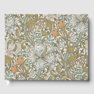 Libro De Visitas William Morris Golden Lily Blue Gold