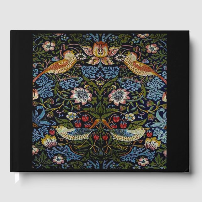 Libro De Visitas William Morris hermoso patrón, art nouveau, vin (Anverso)