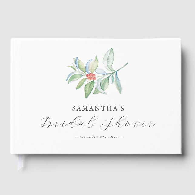 Libro De Visitas Winter Bridal Shower Throe Guest Book (Anverso)