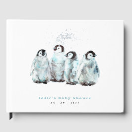 Libro De Visitas Winter Penguin Baby Shower