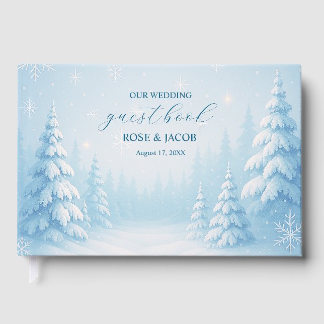 Libro De Visitas Winter Wonderland Boda Guest Book (Anverso)