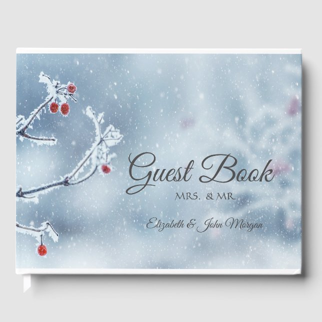 Libro De Visitas Winter Wonderland Branches Blue (Anverso)