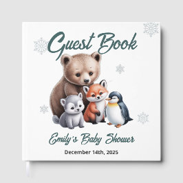 Libro De Visitas Winter Woodland Animals Baby Shower Guest Book