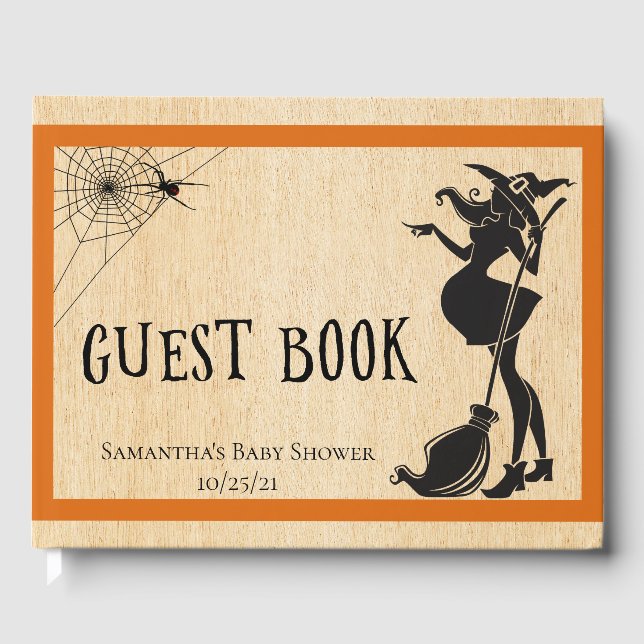 Libro De Visitas Witch Baby Shower Halloween (Anverso)