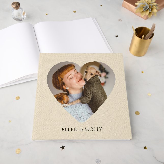 Libro De Visitas Woman And Dog Photo Album Book (Anverso Abierto)