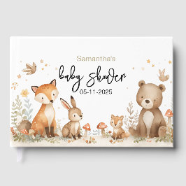 Libro De Visitas Woodland animals baby shower gender neutral