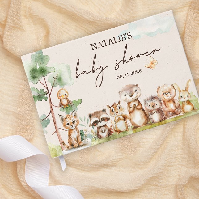 Libro De Visitas Woodland Animals Boho Baby Shower (Subido por el creador)