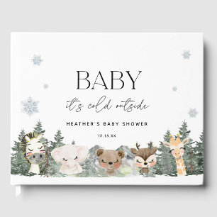 Libro De Visitas Woodland Baby It's Cold fuera de Baby Shower