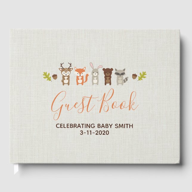 Libro De Visitas Woodland Baby Shower (Anverso)