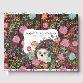 Libro De Visitas Woodland Hedgehog Guest Book Rustic Cute