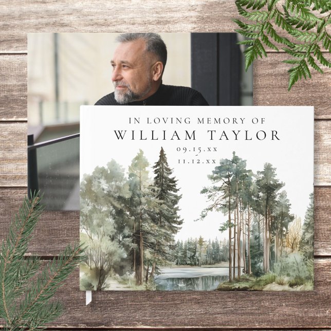 Libro De Visitas Woodland Lake In Loving Memory Funeral Photo (Woodland Lake In Loving Memory Funeral Photo Guest Book)