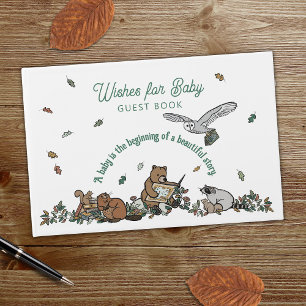 Libro De Visitas Woodland Storybook quiere Baby Shower