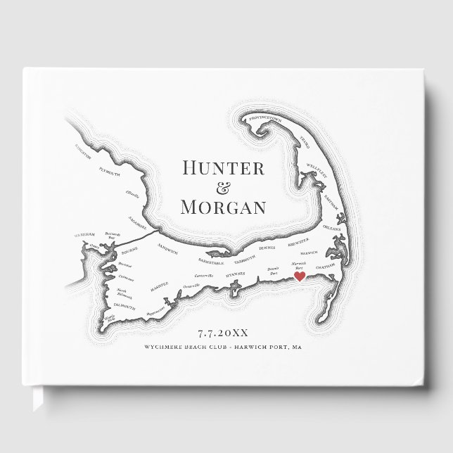 Libro De Visitas Wychmere Beach Club Boda de Cape Cod (Anverso)