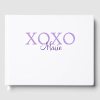 Xoxo el día de San Valentín añadir nombre púrpura