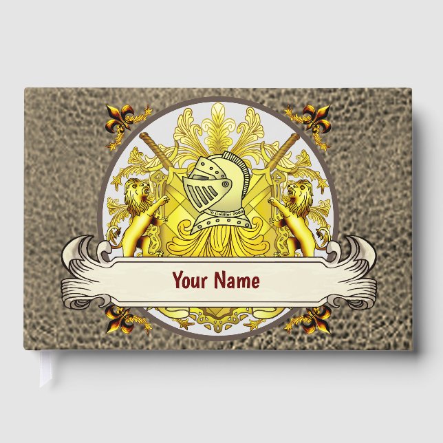 Libro De Visitas Yellow Knight Family Crest Surname book (Anverso)