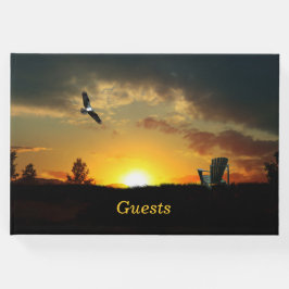 Libro De Visitas Yellow Sunset Grassy Meadow Guest Book
