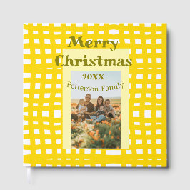 Libro De Visitas Yellow white plaid retro Christmas holiday family 