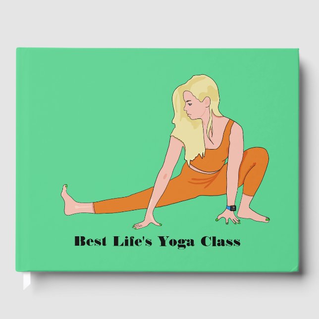 Libro De Visitas Yoga, Fiesta chica de Yoga, estilo de vida saludab (Anverso)