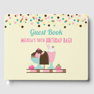 Libro De Visitas Yummy Ice Cream Postres Cumpleaños Bash