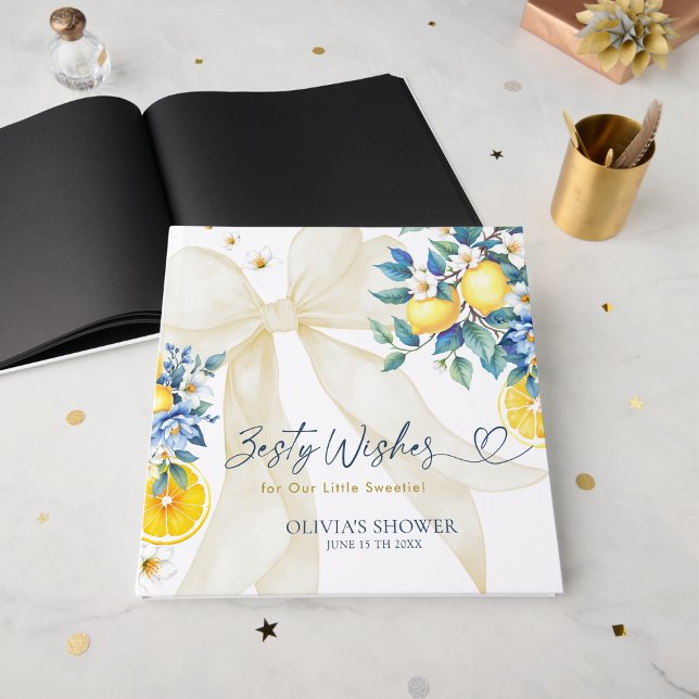 Libro De Visitas Zesty Wishes Lemon Italian Amalfi Baby Shower (Subido por el creador)