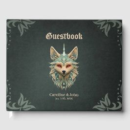 Libro De Visitas Zorro místico con ojos rojos penetrantes.