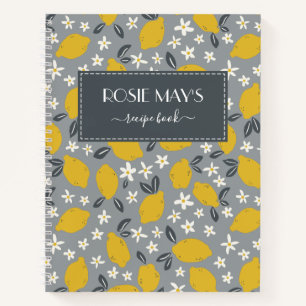 Libro del patrón de limón amarillo gris bonito