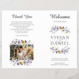 Libro del programa de casamiento de flores silvest