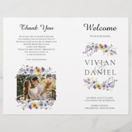 Libro del programa de casamiento de flores silvest