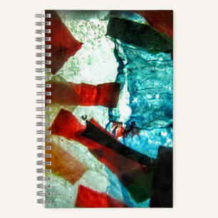 Libro espiral abstracto azul, salpicadura azul